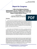 Section 1206 of The National Defense Authorization Act For FY2006: A Fact Sheet On Department of Defense Authority To Train and Equip Foreign Military Forces