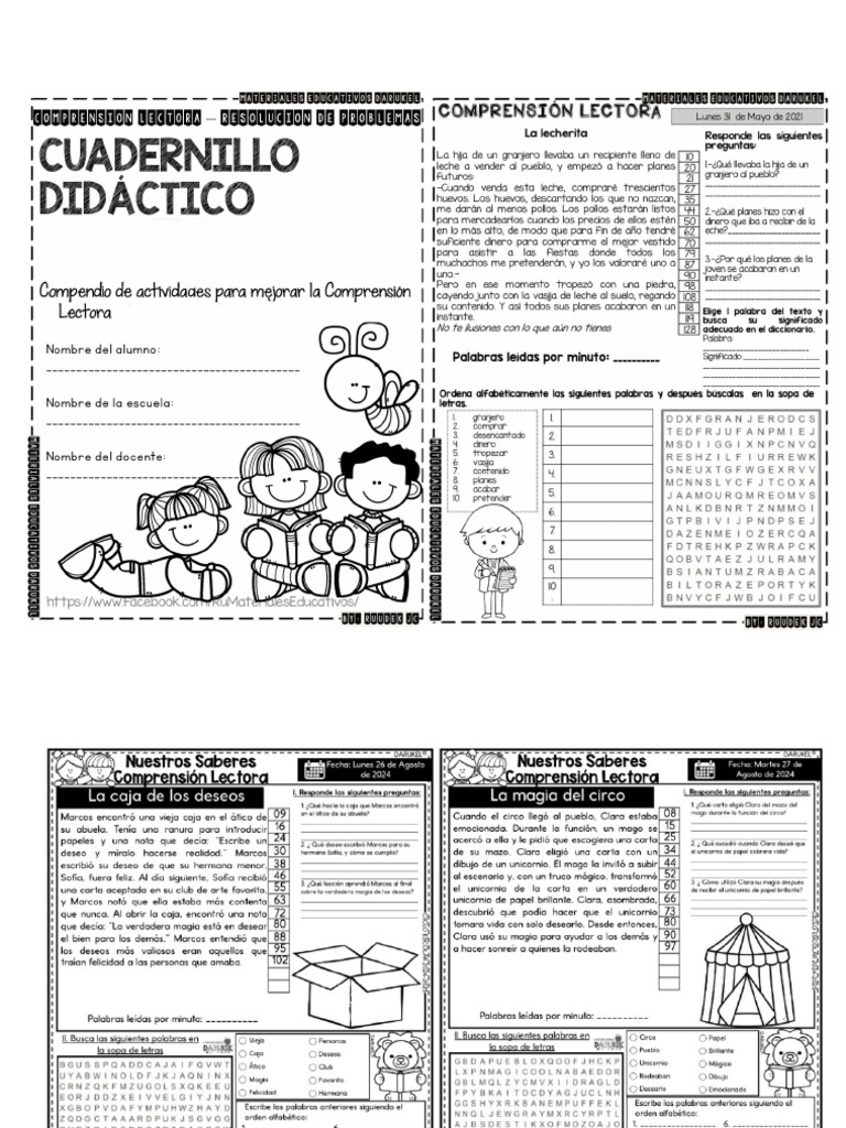 Cuadernillo de Comprensión Lectora | PDF