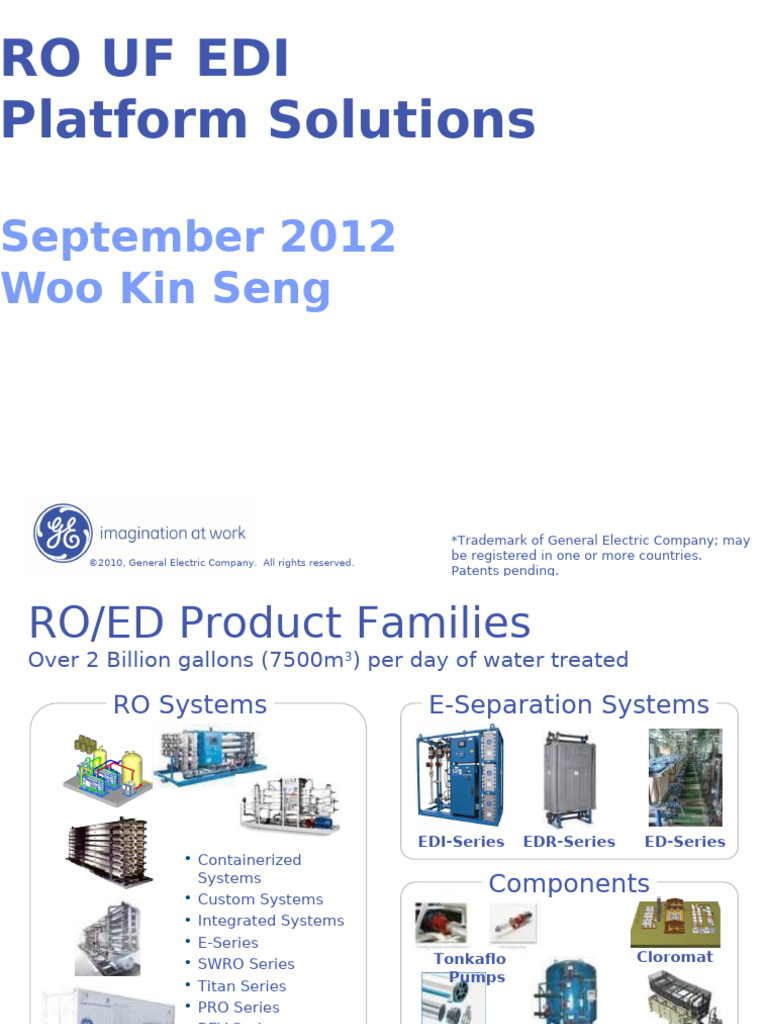 Xylem RO UF EDI Product Platforms | PDF