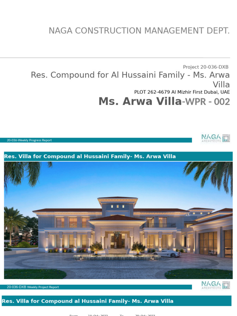 20-036-DXB Res. Compound For Al Hussaini Family - Ms. Arwa ViIla-WPR ...