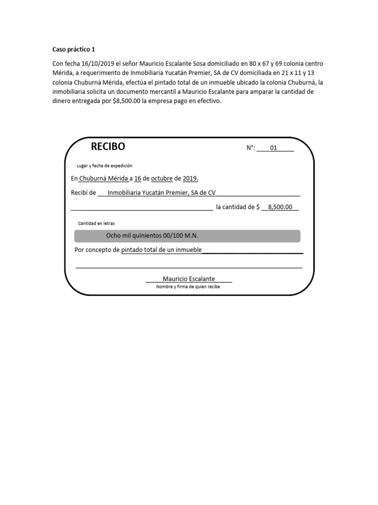 Recibo Ejemplos