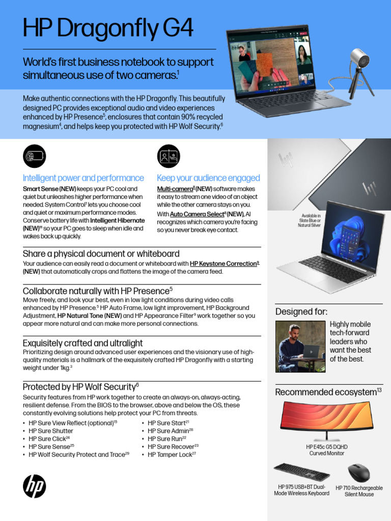 HP Dragonfly G4 Spec SheetR1 | PDF