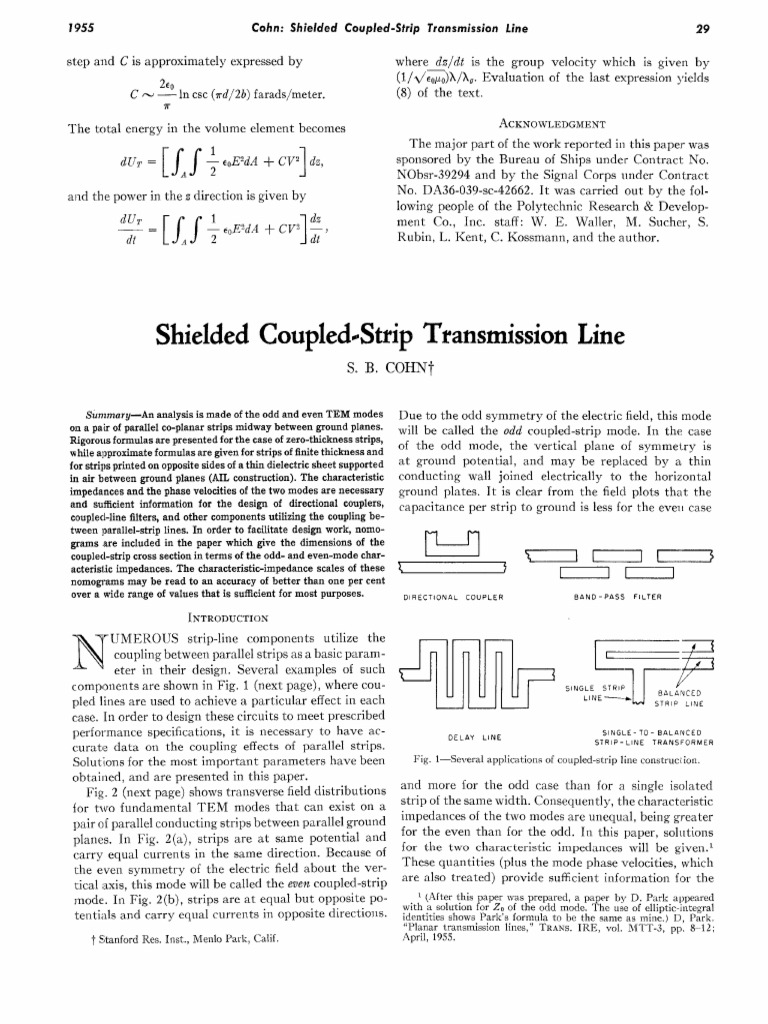 (Ss 1 (Ss 1: Shielded Coupledstrip Transmission Line | PDF