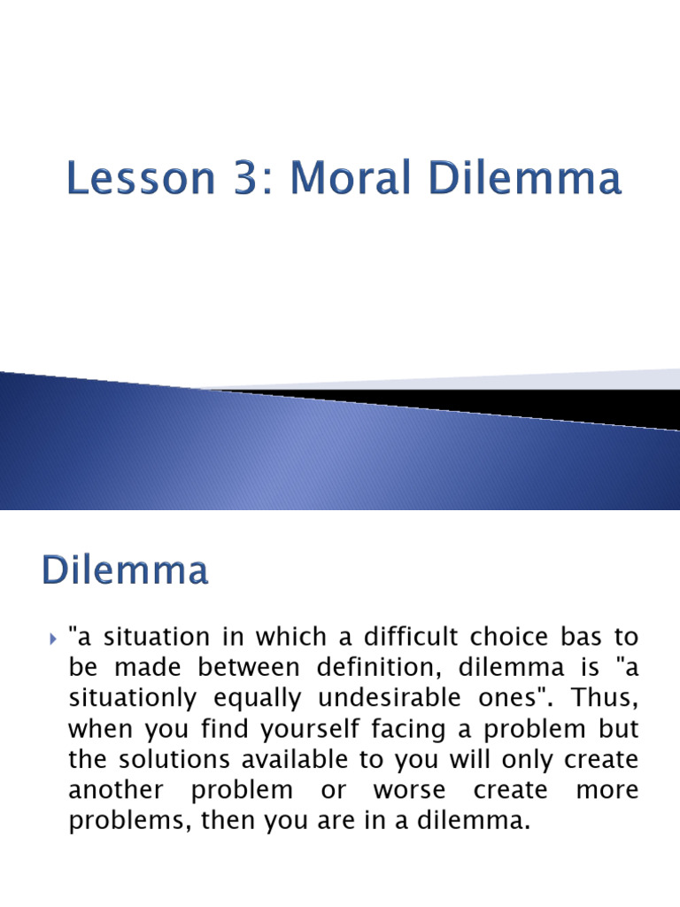Moral Dilemma PDF