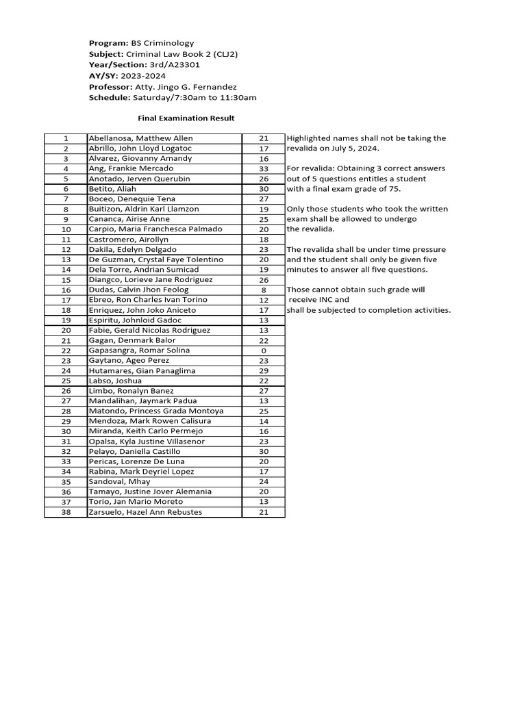 Book 2 3b final exam result for 2nd sem pdf