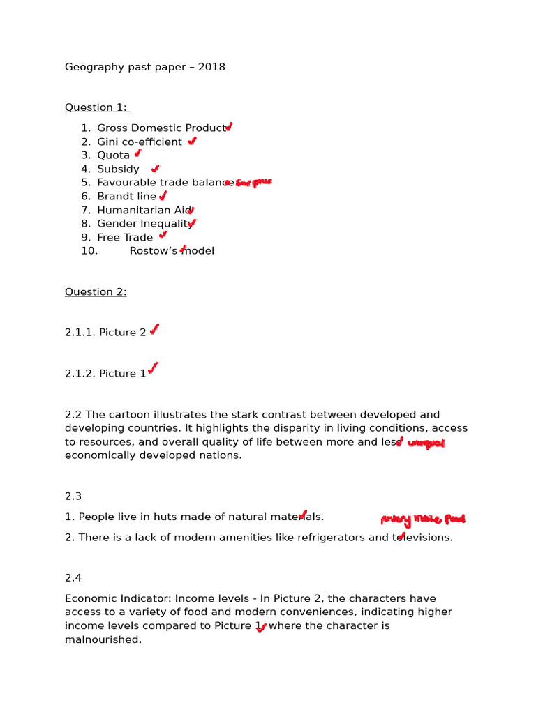 Geography Past Paper 2018 Pdf