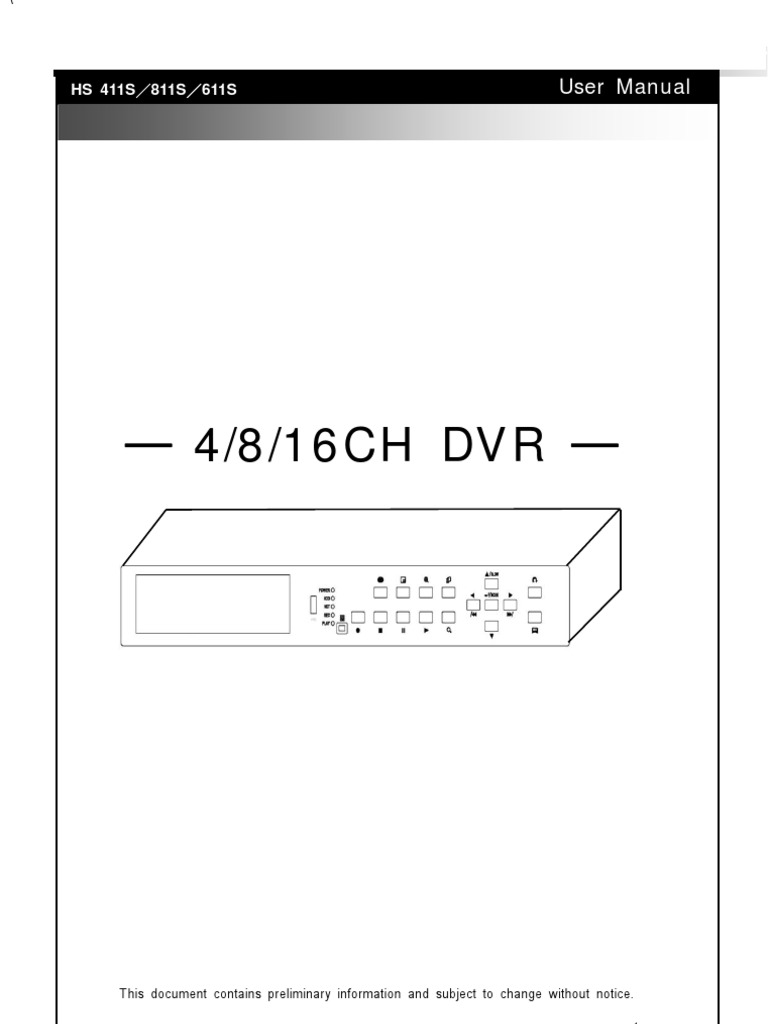 4/8/16CH DVR User Manual PDF Digital Video Recorder Email