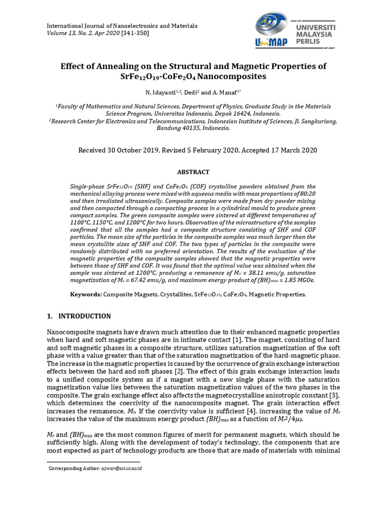 08 Effect of Annealing Temperature On Magnetic Properties of SrFe12O19 ...