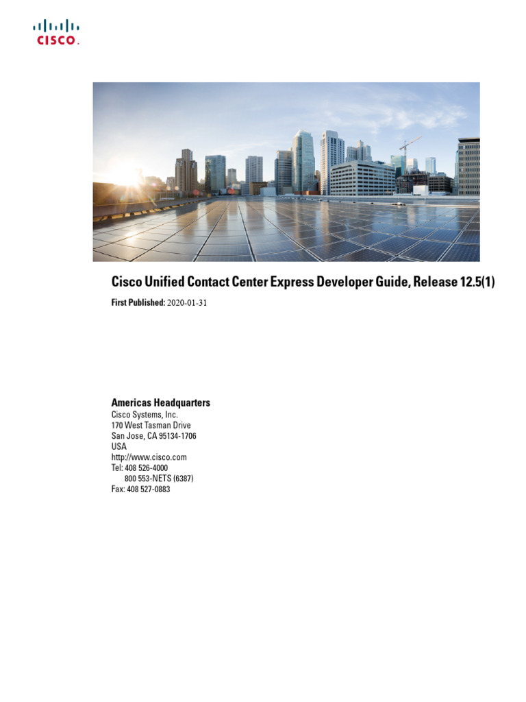 Cisco Unified Contact Center Express Developer Guide Release 12.5 | PDF
