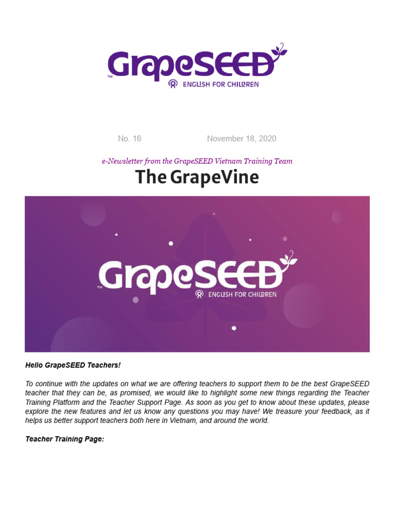 Teacher support updates pdf