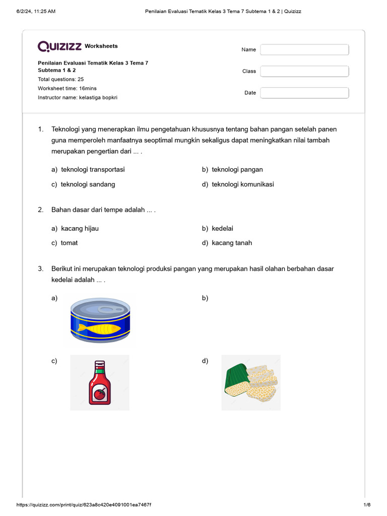 Evaluasi Tematik Kelas 3: Panduan Komprehensif