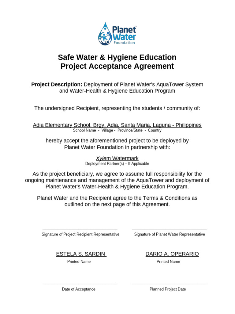 Planet water project acceptance agreement 05022019 pdf