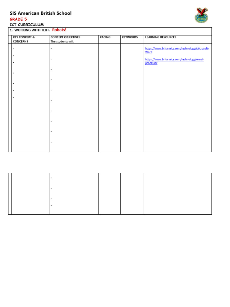 Grade 5 Ict Curriculum | PDF