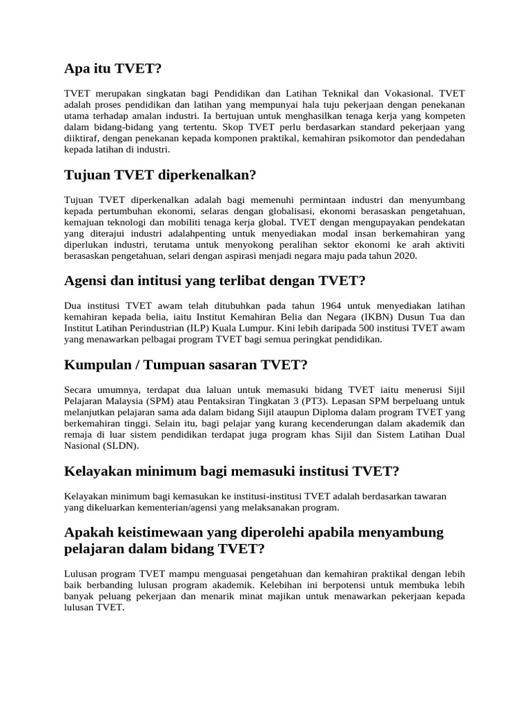 Apa Itu Tvet Pdf
