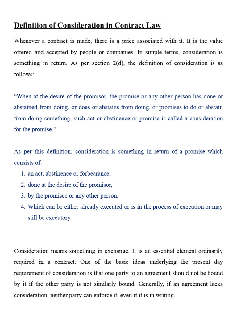 Consideration | PDF
