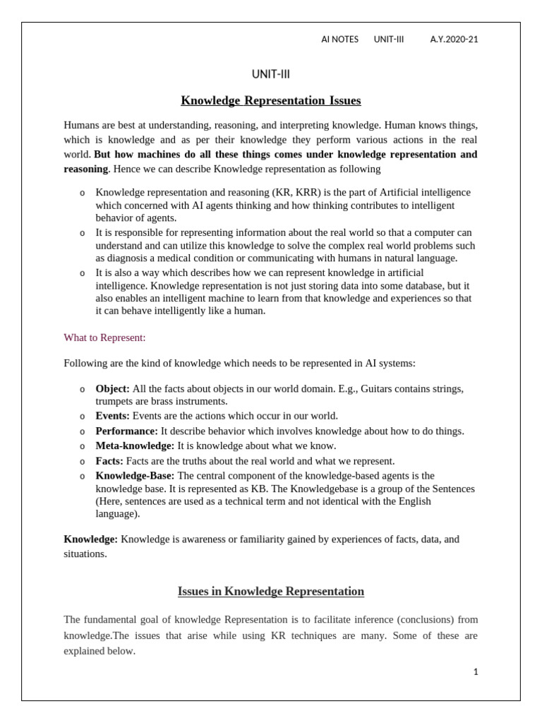 Ai notes unit iii pdf