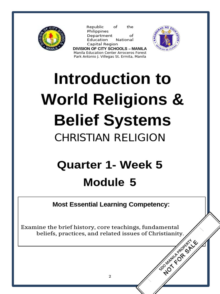 Introduction To World Religions Amp Belief Systems Quarter 1 Week 5 | PDF