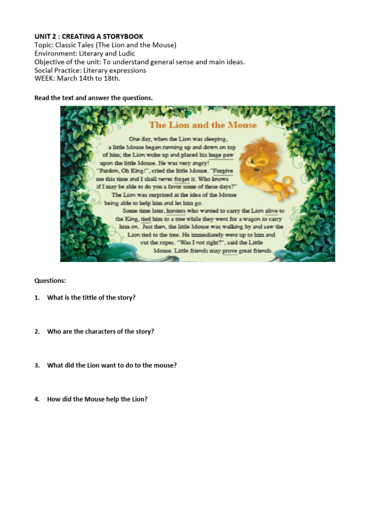 Unit 2 4 classic tales pdf
