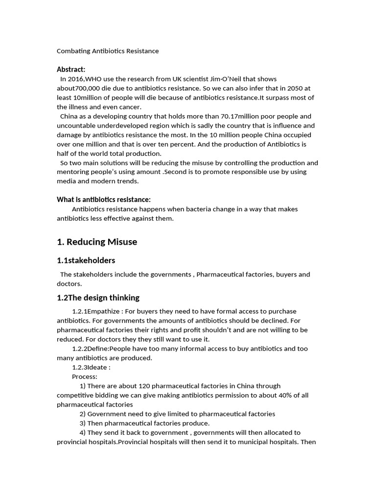 Strategies to Combat Antibiotic Resistance | PDF | Antimicrobial ...