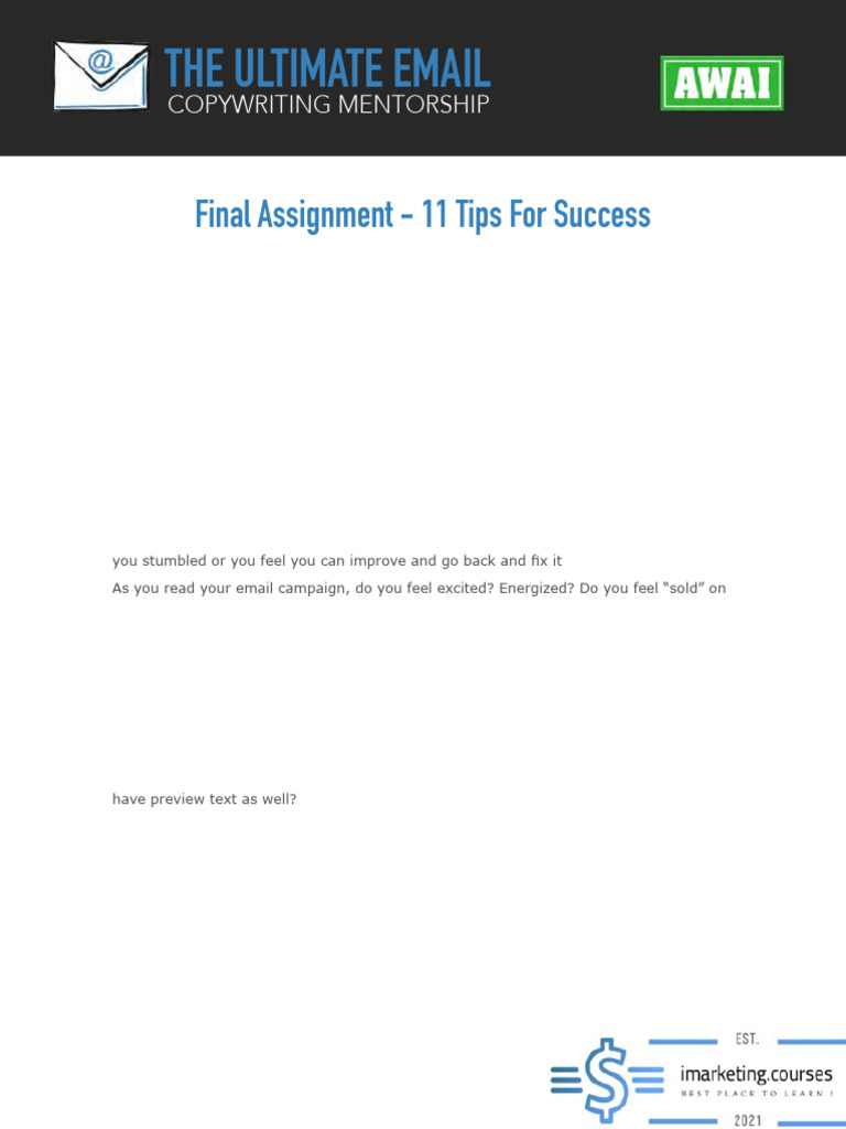 09-Tips For Success | PDF