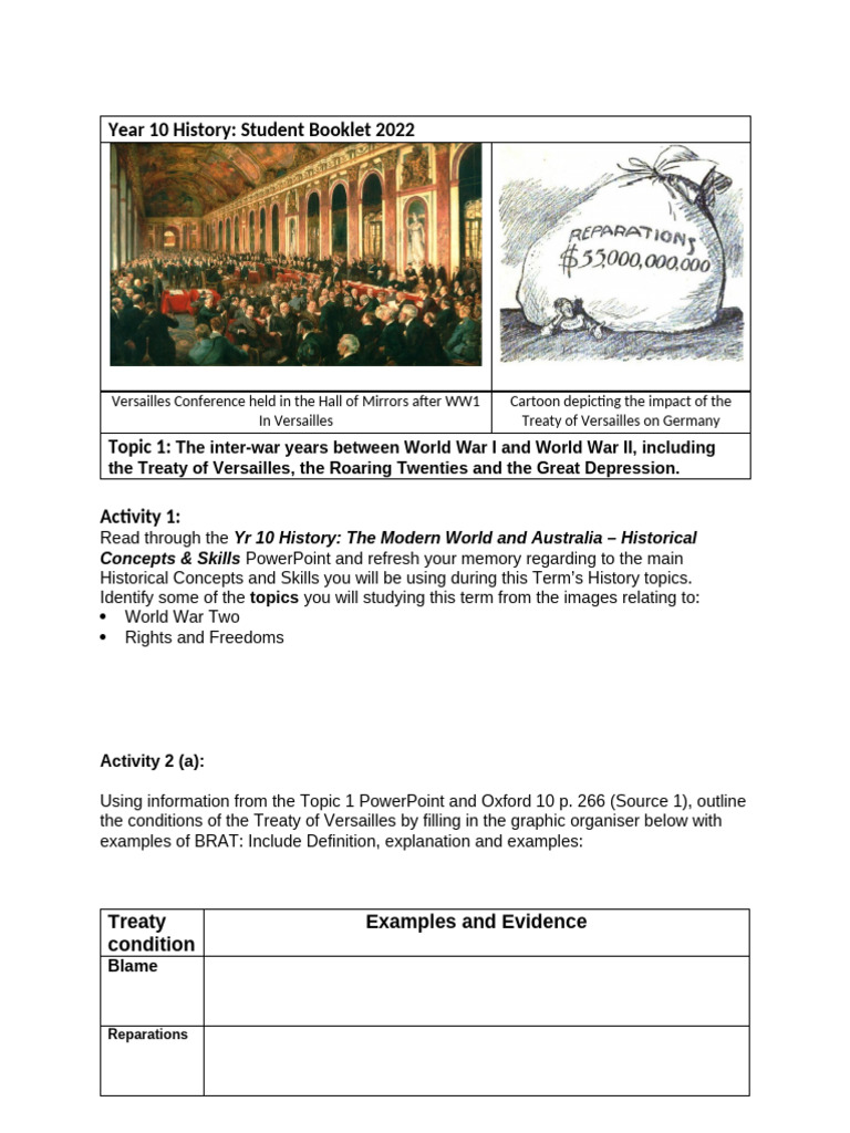Student Booklet Topic 1 2022 | PDF