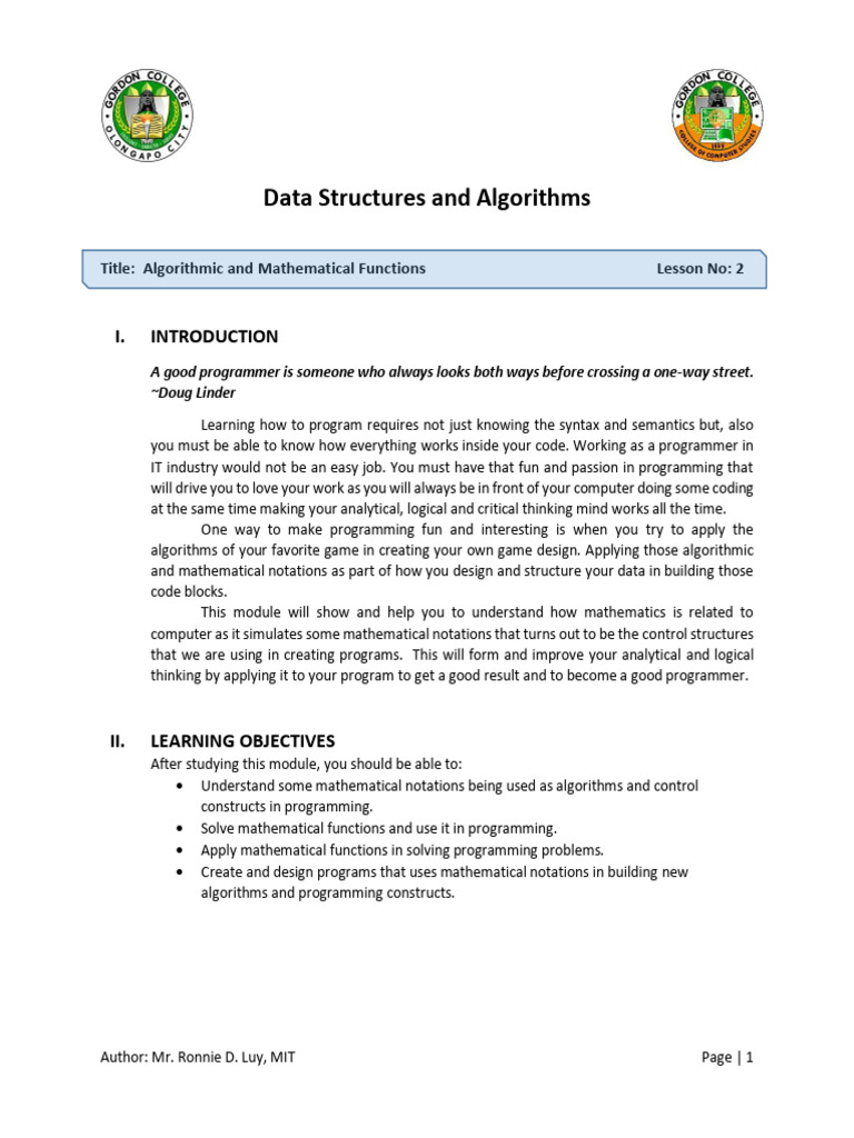 DSA Lesson 2 | PDF