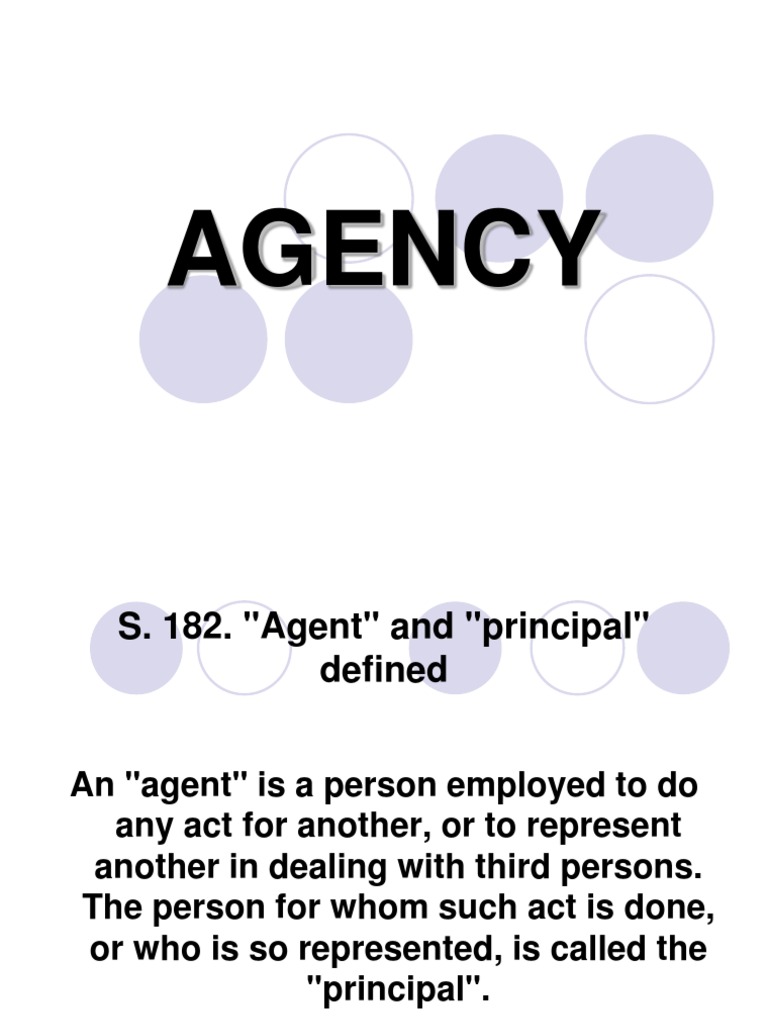 Understanding Agency: Roles and Responsibilities | PDF | Law Of Agency ...