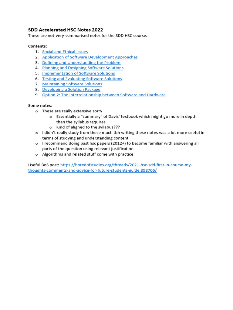 SDD Accelerated HSC Notes 2022-Compressed | PDF