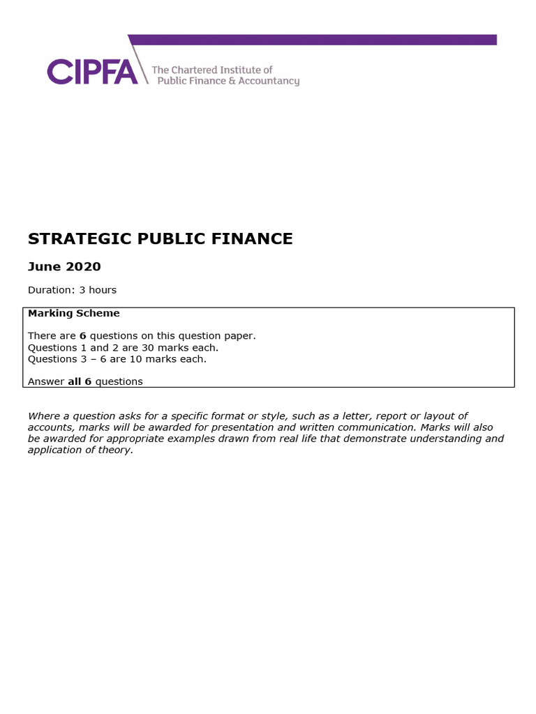 Strategic Public Finance Exam Overview | PDF | Cost–Benefit Analysis ...