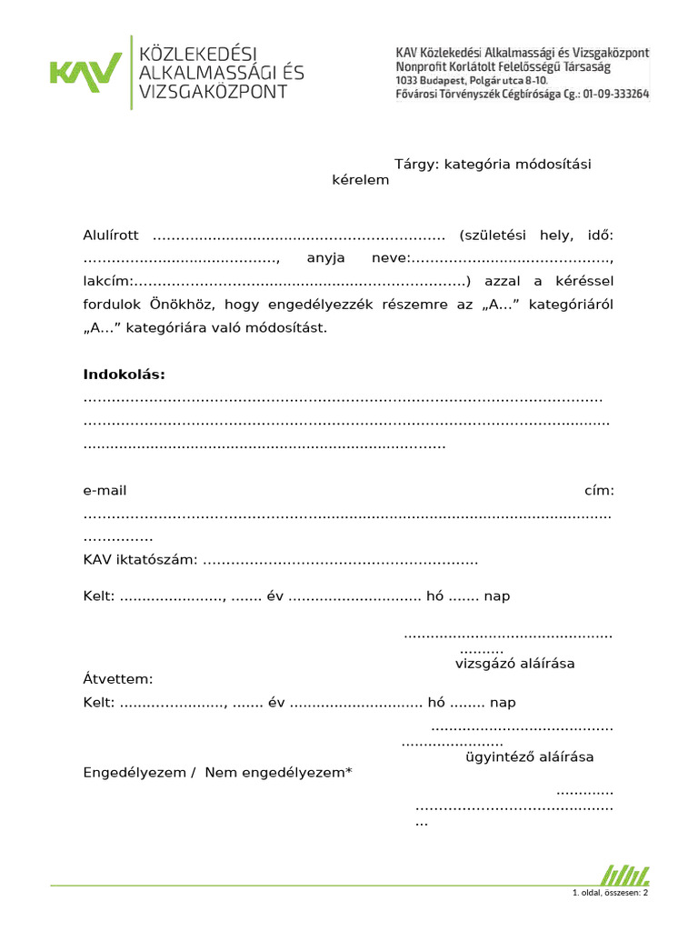 Kategoria Modositasi Kerelem 2 | PDF