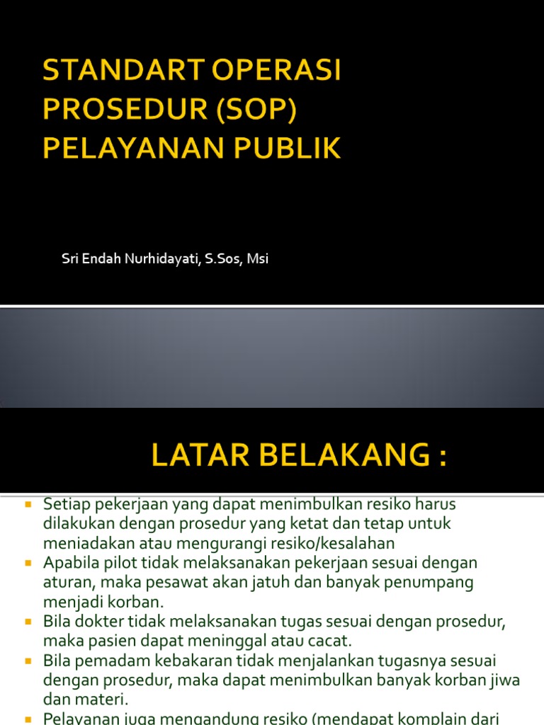 Materi Standart Operasi Prosedur (Sop)