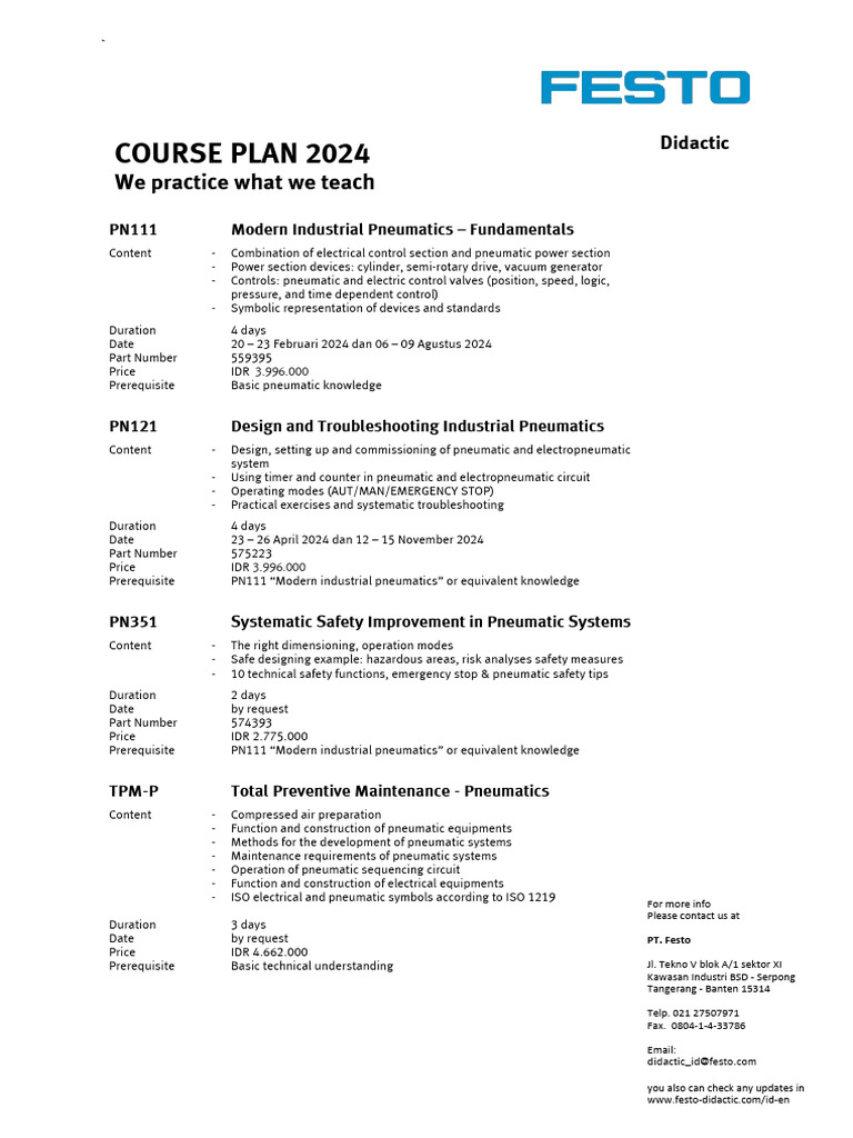 Training Schedule 2024 - v1.0 | PDF