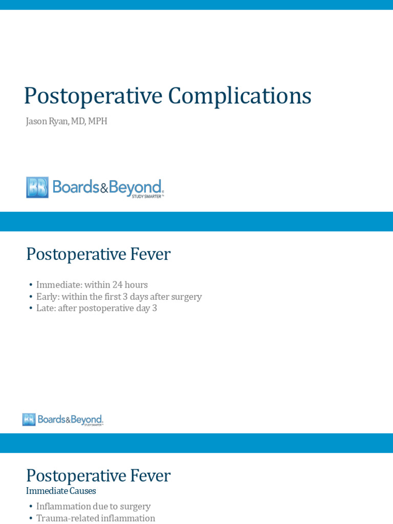 Understanding Postoperative Complications | PDF | Surgery | Thrombosis