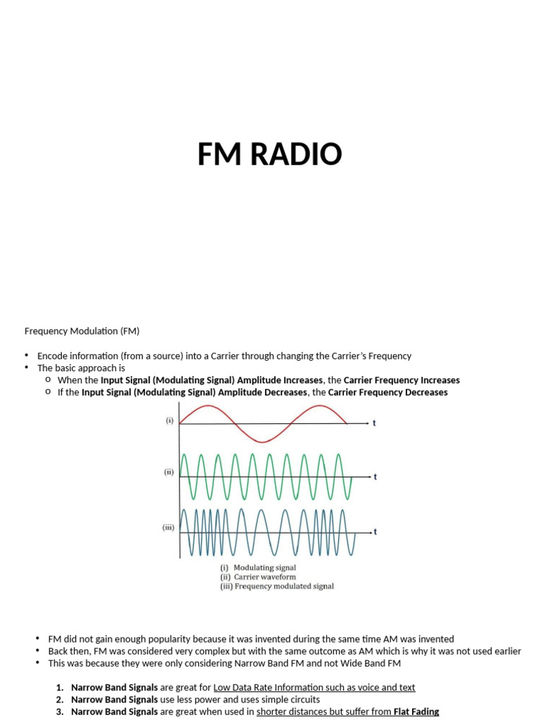 Basic FM Radio Lecture | PDF | Frequency Modulation | Technology ...
