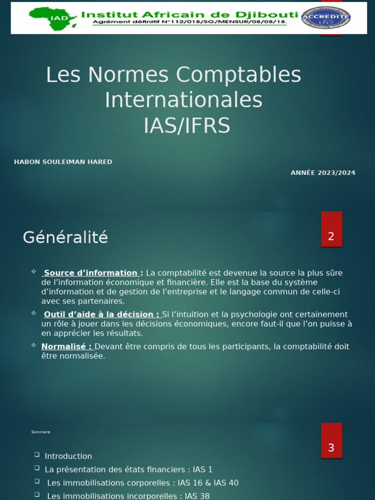 Les Normes Comptables Internationales 2 | PDF
