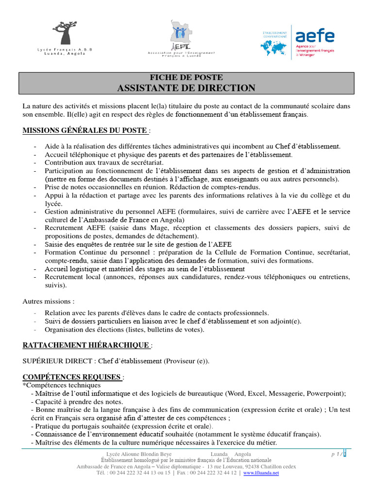 Assistante de Direction | PDF