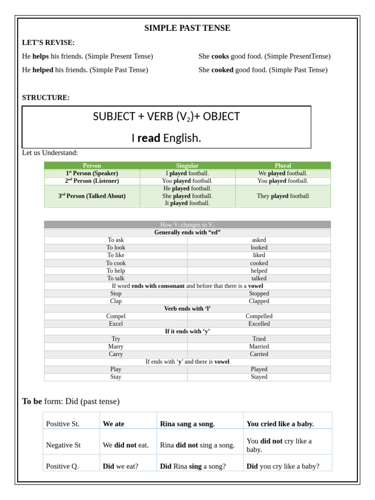 Simple Past | PDF