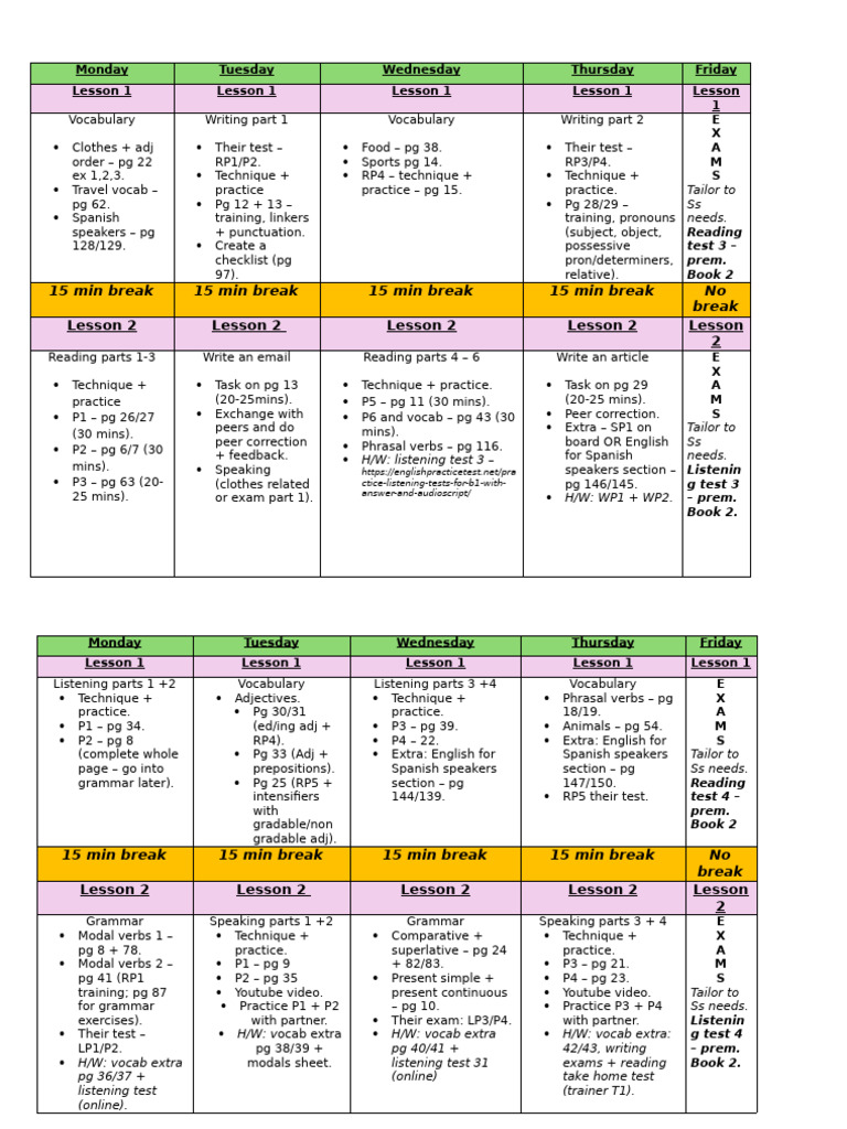 Intensive Plan Draft | PDF