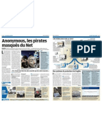 Anonymous, les pirates masqués du Net - Le Parisien - 27 décembre 2011