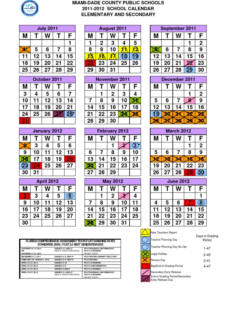 School Calendat 2011-2012 | PDF | Academic Term | Schools