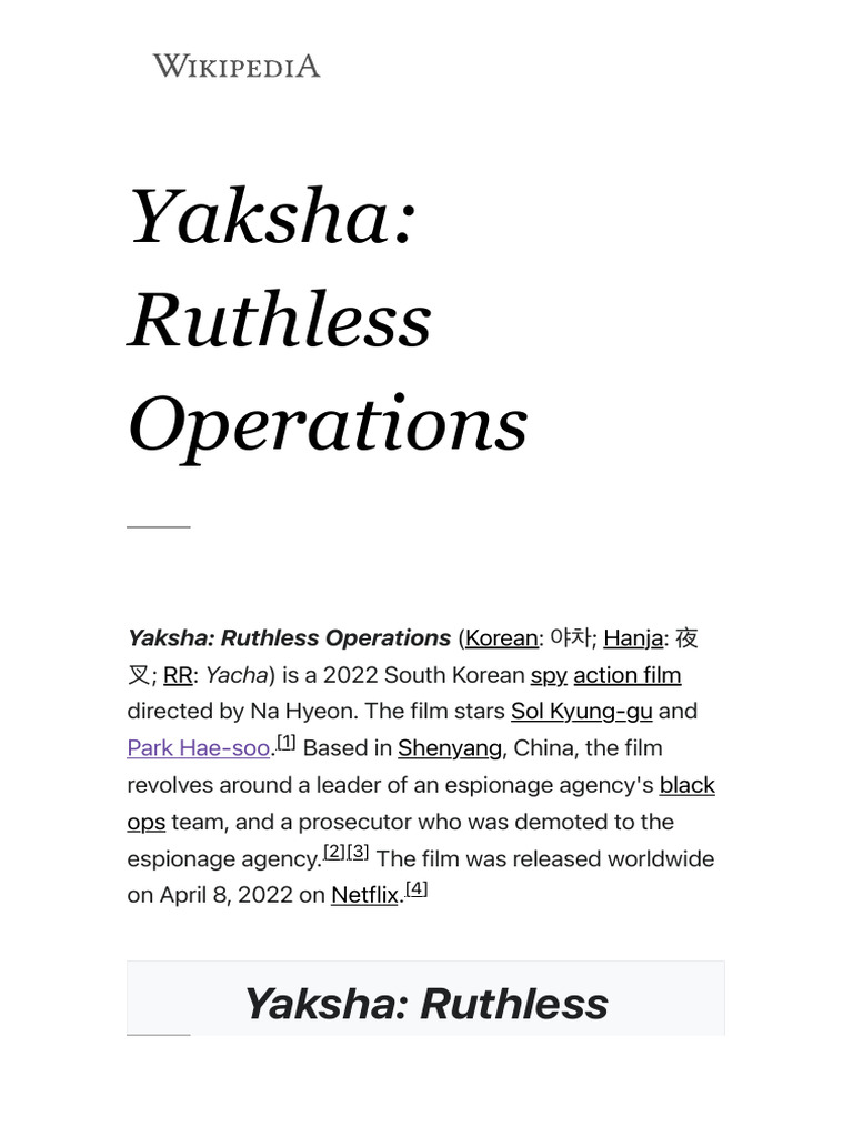 Yaksha - Ruthless Operations | PDF