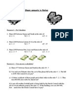 Share Amounts in Ratios - Worksheet