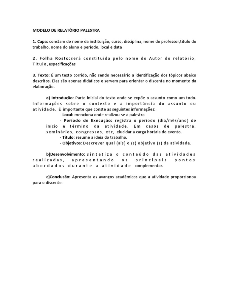 Modelo de Relatório de Palestra | PDF | Arte