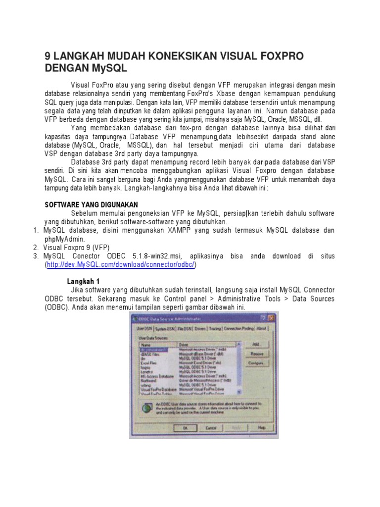 Koneksi Visual FoxPro 9 ke MySQL | PDF | Komputer