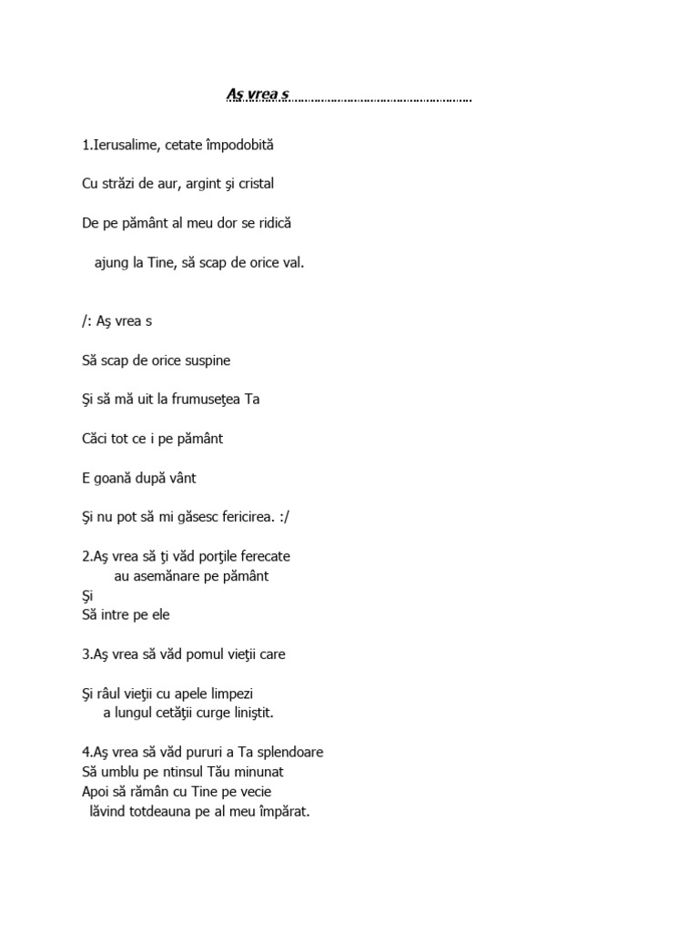 Aş Vrea S-A Ajung La Tine | PDF