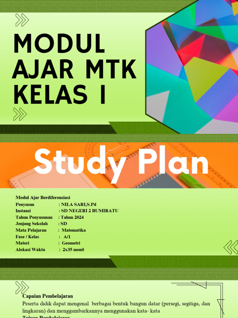 Modul Ajar MTK Kelas 1 | PDF