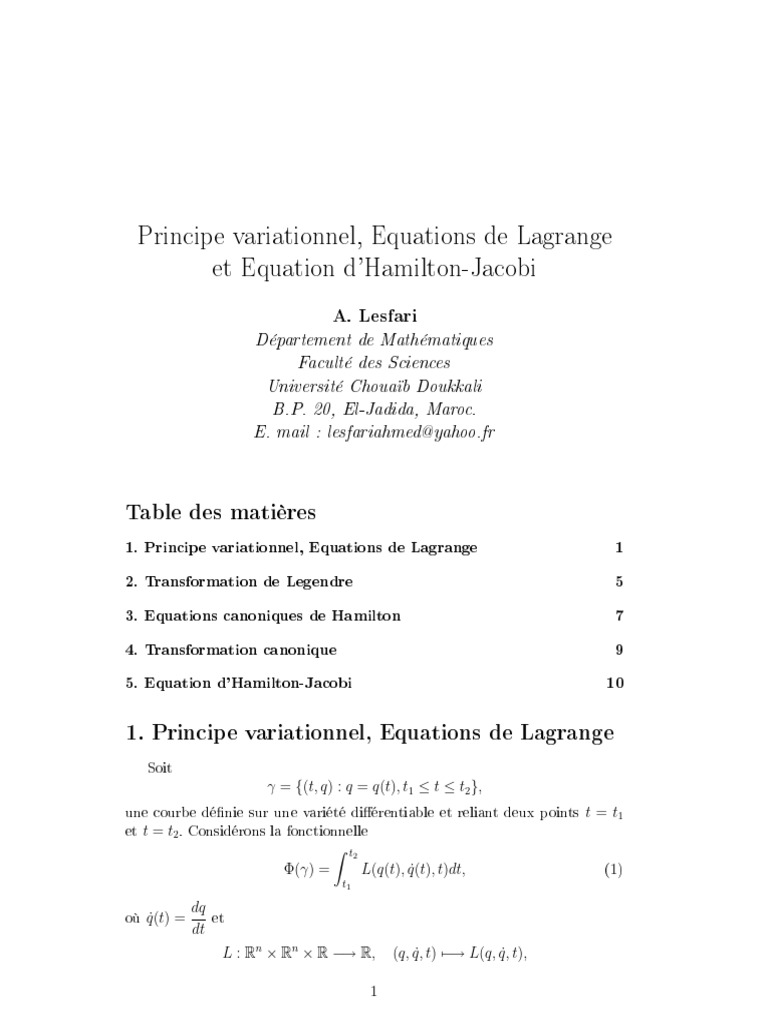 Principe Variationnel | PDF