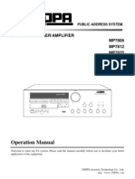 Operation Manual: Dvdplayer/Tuner/Amplifier MP7806 MP7812 MP7825 MP7835