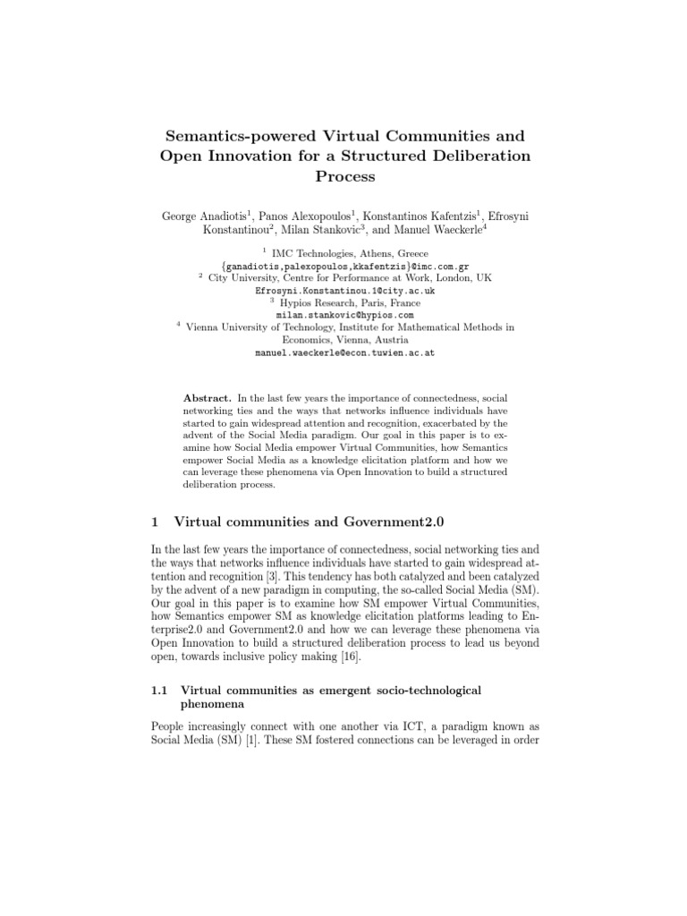 Virtual Communities and Open Innovation | PDF | Community | Innovation