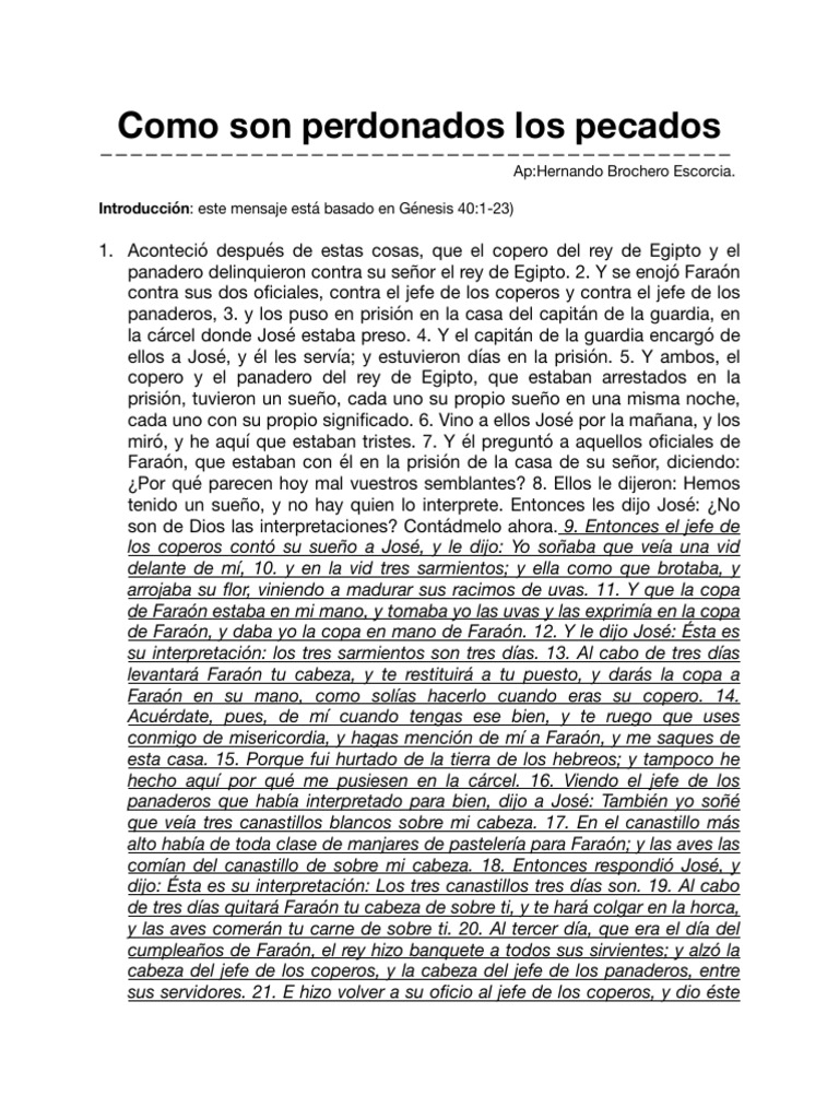 Como Son Perdonado Mis Pecados | PDF